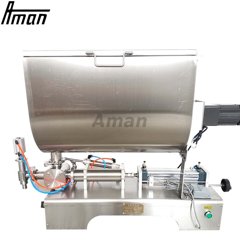 Machine de remplissage horizontale de mélangeur pneumatique semi-automatique de remplisseurs de pâte 100-1000ml